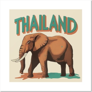 Thailand Elephant Travel Graphic Posters and Art